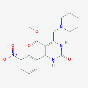 ethyl 4-(3-nitrophenyl)-2-oxo-6-(piperidin-1-ylmethyl)-1,2,3,4-tetrahydropyrimidine-5-carboxylate
