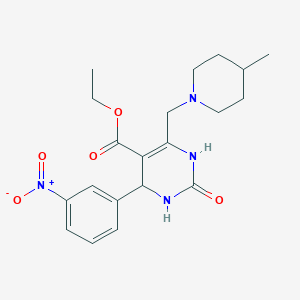 ethyl 6-[(4-methylpiperidin-1-yl)methyl]-4-(3-nitrophenyl)-2-oxo-1,2,3,4-tetrahydropyrimidine-5-carboxylate