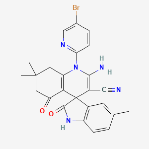 2'-amino-1'-(5-bromopyridin-2-yl)-5,7',7'-trimethyl-2,5'-dioxo-1,2,5',6',7',8'-hexahydro-1'H-spiro[indole-3,4'-quinoline]-3'-carbonitrile