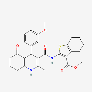 molecular formula C28H30N2O5S B4306486 methyl 2-({[4-(3-methoxyphenyl)-2-methyl-5-oxo-1,4,5,6,7,8-hexahydroquinolin-3-yl]carbonyl}amino)-4,5,6,7-tetrahydro-1-benzothiophene-3-carboxylate 