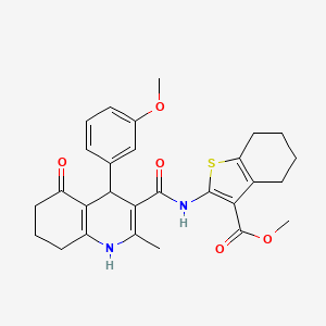 METHYL 2-({[4-(3-METHOXYPHENYL)-2-METHYL-5-OXO-1,4,5,6,7,8-HEXAHYDRO-3-QUINOLINYL]CARBONYL}AMINO)-4,5,6,7-TETRAHYDRO-1-BENZOTHIOPHENE-3-CARBOXYLATE