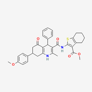 methyl 2-({[7-(4-methoxyphenyl)-2-methyl-5-oxo-4-phenyl-1,4,5,6,7,8-hexahydroquinolin-3-yl]carbonyl}amino)-4,5,6,7-tetrahydro-1-benzothiophene-3-carboxylate