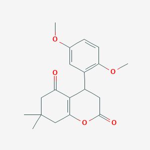 molecular formula C19H22O5 B4306505 4-(2,5-dimethoxyphenyl)-7,7-dimethyl-4,6,7,8-tetrahydro-2H-chromene-2,5(3H)-dione 