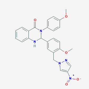 molecular formula C26H23N5O5 B430651 2-[4-Methoxy-3-[(4-nitropyrazol-1-yl)methyl]phenyl]-3-(4-methoxyphenyl)-1,2-dihydroquinazolin-4-one CAS No. 312311-49-2