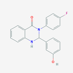 molecular formula C20H15FN2O2 B430653 3-(4-Fluorophenyl)-2-(3-hydroxyphenyl)-1,2-dihydroquinazolin-4-one CAS No. 404930-76-3