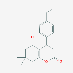 molecular formula C19H22O3 B4306535 4-(4-ethylphenyl)-7,7-dimethyl-4,6,7,8-tetrahydro-2H-chromene-2,5(3H)-dione 