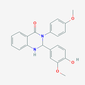 molecular formula C22H20N2O4 B430654 2-(4-hydroxy-3-methoxyphenyl)-3-(4-methoxyphenyl)-2,3-dihydroquinazolin-4(1H)-one CAS No. 94565-35-2