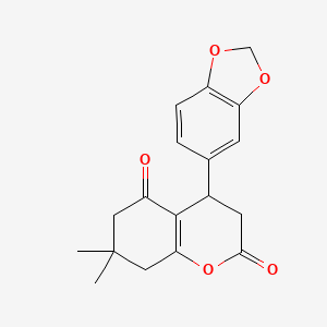 molecular formula C18H18O5 B4306542 4-(1,3-benzodioxol-5-yl)-7,7-dimethyl-4,6,7,8-tetrahydro-2H-chromene-2,5(3H)-dione CAS No. 369587-56-4