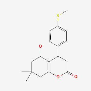 molecular formula C18H20O3S B4306544 7,7-dimethyl-4-[4-(methylthio)phenyl]-4,6,7,8-tetrahydro-2H-chromene-2,5(3H)-dione 