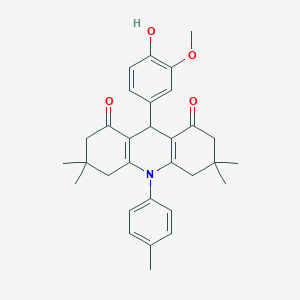 molecular formula C31H35NO4 B430655 9-(4-hydroxy-3-methoxyphenyl)-3,3,6,6-tetramethyl-10-(4-methylphenyl)-4,5,7,9-tetrahydro-2H-acridine-1,8-dione CAS No. 404923-31-5
