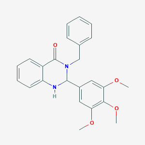 molecular formula C24H24N2O4 B430656 3-benzyl-2-(3,4,5-trimethoxyphenyl)-2,3-dihydroquinazolin-4(1H)-one 