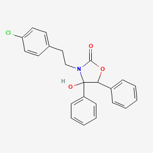 molecular formula C23H20ClNO3 B4306574 3-[2-(4-chlorophenyl)ethyl]-4-hydroxy-4,5-diphenyl-1,3-oxazolidin-2-one 