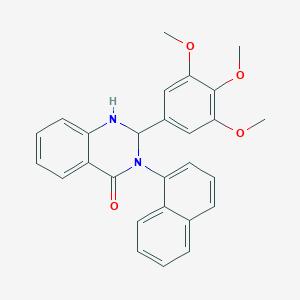 molecular formula C27H24N2O4 B430661 3-naphthalen-1-yl-2-[3,4,5-tris(methyloxy)phenyl]-2,3-dihydroquinazolin-4(1H)-one CAS No. 383370-03-4