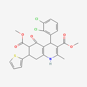 molecular formula C24H21Cl2NO5S B4306622 dimethyl 4-(2,3-dichlorophenyl)-2-methyl-5-oxo-7-(2-thienyl)-1,4,5,6,7,8-hexahydroquinoline-3,6-dicarboxylate 