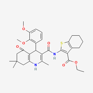 ethyl 2-({[4-(2,3-dimethoxyphenyl)-2,7,7-trimethyl-5-oxo-1,4,5,6,7,8-hexahydroquinolin-3-yl]carbonyl}amino)-4,5,6,7-tetrahydro-1-benzothiophene-3-carboxylate