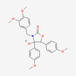 3-(3,4-dimethoxybenzyl)-4-hydroxy-4,5-bis(4-methoxyphenyl)-1,3-oxazolidin-2-one