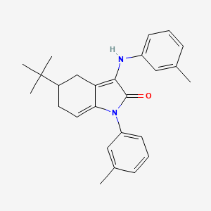 molecular formula C26H30N2O B4306744 5-tert-butyl-1-(3-methylphenyl)-3-[(3-methylphenyl)amino]-1,4,5,6-tetrahydro-2H-indol-2-one CAS No. 696656-69-6