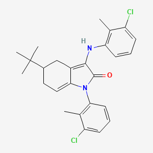 molecular formula C26H28Cl2N2O B4306751 5-tert-butyl-1-(3-chloro-2-methylphenyl)-3-[(3-chloro-2-methylphenyl)amino]-1,4,5,6-tetrahydro-2H-indol-2-one 