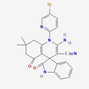 2'-amino-1'-(5-bromopyridin-2-yl)-7',7'-dimethyl-2,5'-dioxo-1,2,5',6',7',8'-hexahydro-1'H-spiro[indole-3,4'-quinoline]-3'-carbonitrile