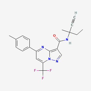molecular formula C21H19F3N4O B4306880 N-(1-ethyl-1-methylprop-2-yn-1-yl)-5-(4-methylphenyl)-7-(trifluoromethyl)pyrazolo[1,5-a]pyrimidine-3-carboxamide 