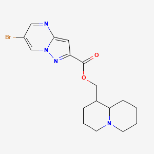 molecular formula C17H21BrN4O2 B4306887 octahydro-2H-quinolizin-1-ylmethyl 6-bromopyrazolo[1,5-a]pyrimidine-2-carboxylate 