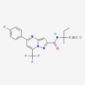 molecular formula C20H16F4N4O B4306892 N-(1-ethyl-1-methylprop-2-yn-1-yl)-5-(4-fluorophenyl)-7-(trifluoromethyl)pyrazolo[1,5-a]pyrimidine-2-carboxamide 