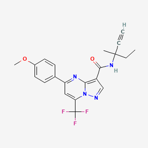 molecular formula C21H19F3N4O2 B4306924 N-(1-ethyl-1-methylprop-2-yn-1-yl)-5-(4-methoxyphenyl)-7-(trifluoromethyl)pyrazolo[1,5-a]pyrimidine-3-carboxamide 