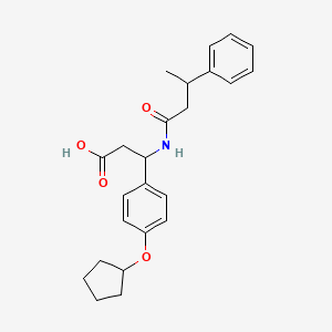 molecular formula C24H29NO4 B4306941 3-[4-(cyclopentyloxy)phenyl]-3-[(3-phenylbutanoyl)amino]propanoic acid 
