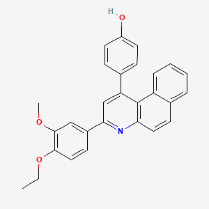 molecular formula C28H23NO3 B4306944 4-[3-(4-ethoxy-3-methoxyphenyl)benzo[f]quinolin-1-yl]phenol 
