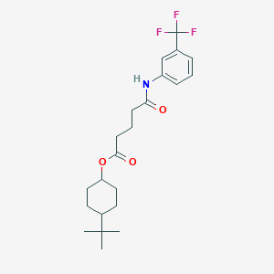 molecular formula C22H30F3NO3 B4306951 4-tert-butylcyclohexyl 5-oxo-5-{[3-(trifluoromethyl)phenyl]amino}pentanoate 