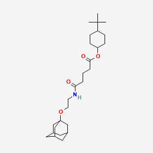 molecular formula C27H45NO4 B4306956 4-tert-butylcyclohexyl 5-{[2-(1-adamantyloxy)ethyl]amino}-5-oxopentanoate 