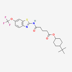 4-tert-butylcyclohexyl 5-oxo-5-{[6-(trifluoromethoxy)-1,3-benzothiazol-2-yl]amino}pentanoate