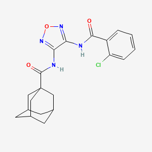 molecular formula C20H21ClN4O3 B4306973 N-{4-[(2-chlorobenzoyl)amino]-1,2,5-oxadiazol-3-yl}adamantane-1-carboxamide 