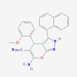 6-Amino-4-(2-methoxyphenyl)-3-(1-naphthyl)-1,4-dihydropyrano[2,3-c]pyrazole-5-carbonitrile