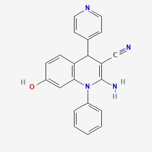 molecular formula C21H16N4O B4307006 2-amino-7-hydroxy-1-phenyl-4-pyridin-4-yl-1,4-dihydroquinoline-3-carbonitrile 