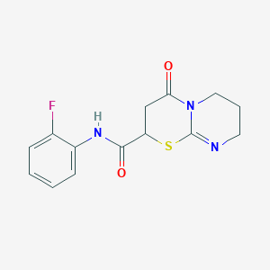 molecular formula C14H14FN3O2S B4307013 N-(2-fluorophenyl)-4-oxo-3,4,7,8-tetrahydro-2H,6H-pyrimido[2,1-b][1,3]thiazine-2-carboxamide 