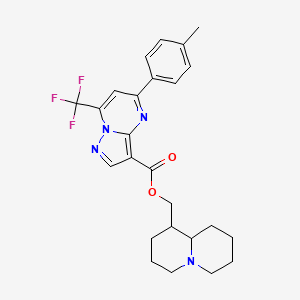 molecular formula C25H27F3N4O2 B4307068 octahydro-2H-quinolizin-1-ylmethyl 5-(4-methylphenyl)-7-(trifluoromethyl)pyrazolo[1,5-a]pyrimidine-3-carboxylate 
