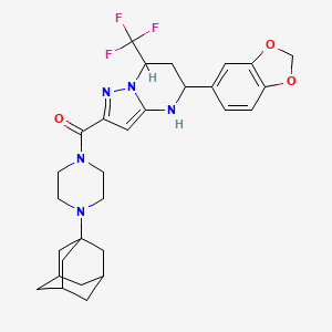 molecular formula C29H34F3N5O3 B4307073 2-{[4-(1-adamantyl)piperazin-1-yl]carbonyl}-5-(1,3-benzodioxol-5-yl)-7-(trifluoromethyl)-4,5,6,7-tetrahydropyrazolo[1,5-a]pyrimidine 