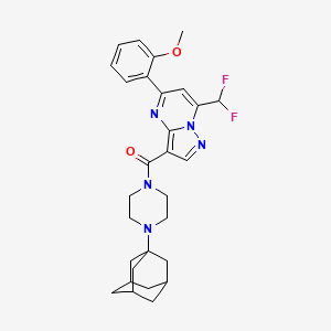 molecular formula C29H33F2N5O2 B4307077 3-{[4-(1-adamantyl)piperazin-1-yl]carbonyl}-7-(difluoromethyl)-5-(2-methoxyphenyl)pyrazolo[1,5-a]pyrimidine 