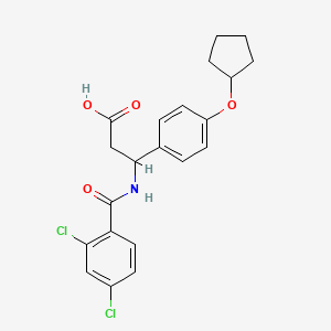 molecular formula C21H21Cl2NO4 B4307091 3-[4-(cyclopentyloxy)phenyl]-3-[(2,4-dichlorobenzoyl)amino]propanoic acid 