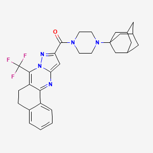 molecular formula C30H32F3N5O B4307095 10-{[4-(1-adamantyl)piperazin-1-yl]carbonyl}-7-(trifluoromethyl)-5,6-dihydrobenzo[h]pyrazolo[5,1-b]quinazoline 