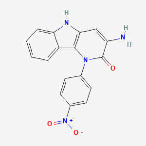 molecular formula C17H12N4O3 B4307108 3-amino-1-(4-nitrophenyl)-1,5-dihydro-2H-pyrido[3,2-b]indol-2-one 