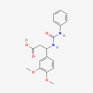 molecular formula C18H20N2O5 B4307118 3-[(anilinocarbonyl)amino]-3-(3,4-dimethoxyphenyl)propanoic acid 