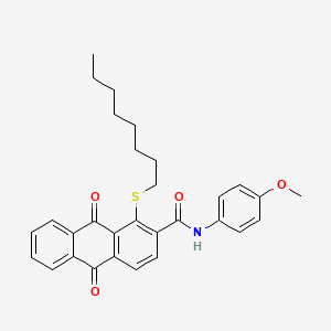 N-(4-methoxyphenyl)-1-(octylthio)-9,10-dioxo-9,10-dihydroanthracene-2-carboxamide