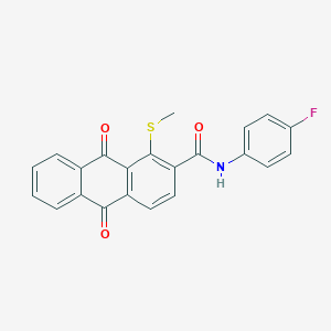 molecular formula C22H14FNO3S B4307131 N-(4-fluorophenyl)-1-(methylthio)-9,10-dioxo-9,10-dihydroanthracene-2-carboxamide 