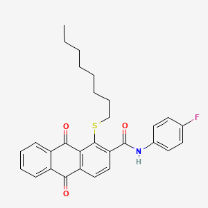N-(4-fluorophenyl)-1-(octylthio)-9,10-dioxo-9,10-dihydroanthracene-2-carboxamide