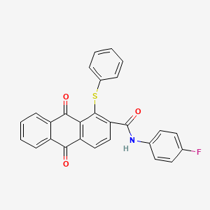 molecular formula C27H16FNO3S B4307147 N-(4-fluorophenyl)-9,10-dioxo-1-(phenylthio)-9,10-dihydroanthracene-2-carboxamide 