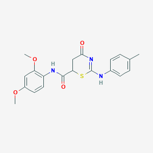 molecular formula C20H21N3O4S B430715 N-(2,4-dimethoxyphenyl)-2-(4-methylanilino)-4-oxo-5,6-dihydro-1,3-thiazine-6-carboxamide 