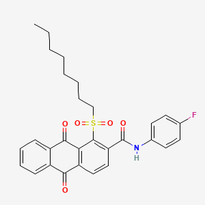 molecular formula C29H28FNO5S B4307152 N-(4-fluorophenyl)-1-(octylsulfonyl)-9,10-dioxo-9,10-dihydroanthracene-2-carboxamide 