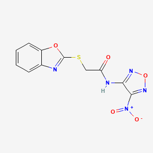 molecular formula C11H7N5O5S B4307164 2-(1,3-benzoxazol-2-ylthio)-N-(4-nitro-1,2,5-oxadiazol-3-yl)acetamide 